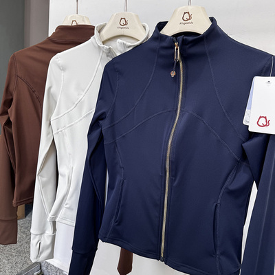 开衫裸感运动外套修身显瘦立领女