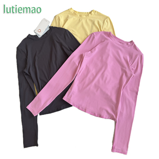 撸铁猫面膜T修身速干瑜伽服运动健身长袖女透气吸汗普拉提训练服