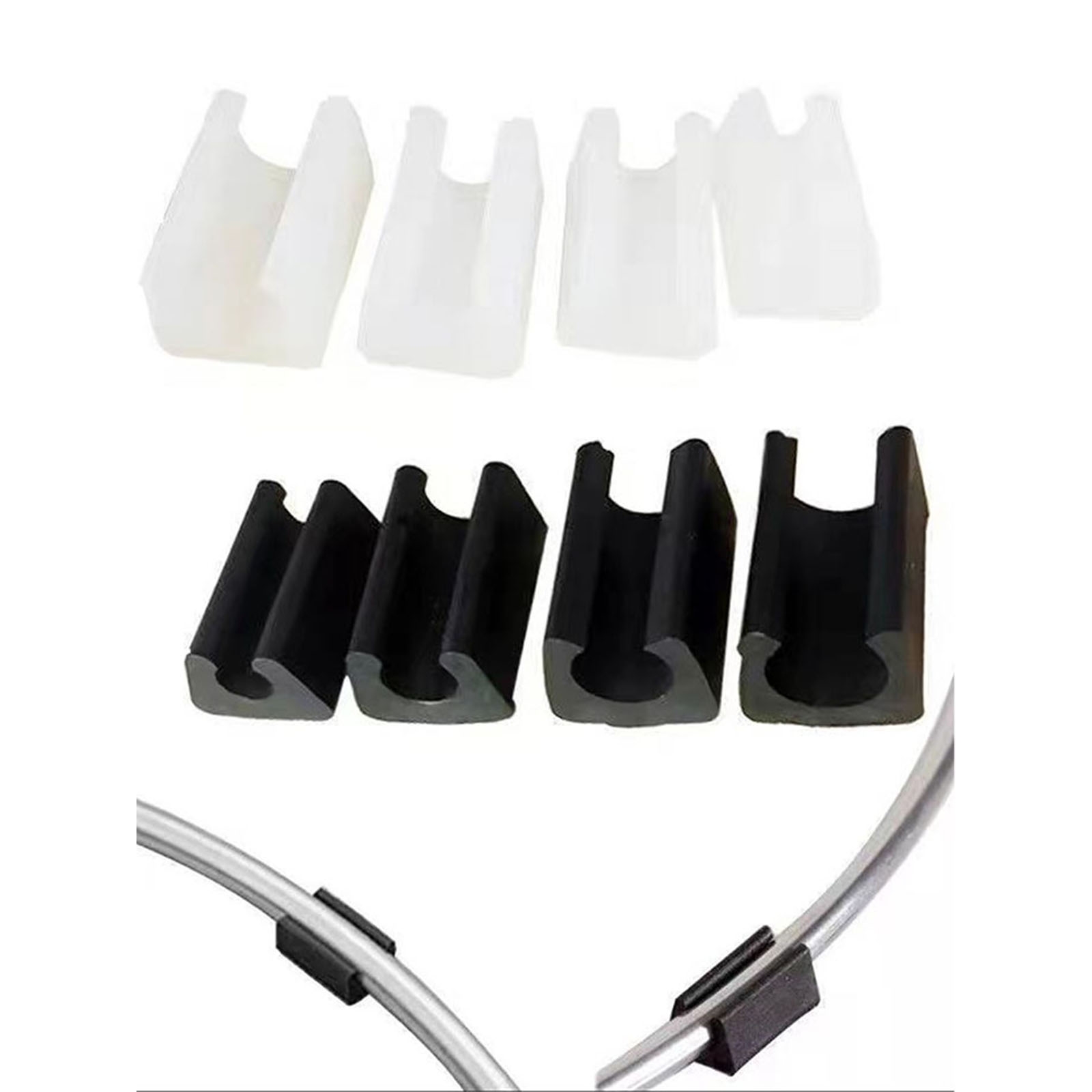 凳子弓形椅子U型塑料管套管卡管夹圆管开口开叉办公椅子脚套脚垫