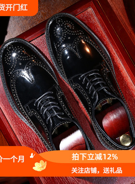 TRD意大利手工德比鞋英伦风雕花皮鞋男真皮布洛克休闲鞋韩版百搭