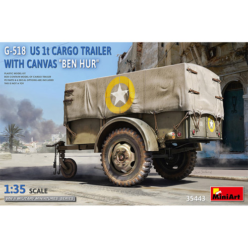 文华 MiniArt 1/35  G-518美国1吨货运拖车Ben Hur帆布  35443
