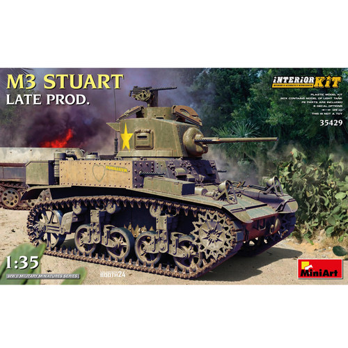 文华MiniArt 1/35 M3 斯图尔特 轻型坦克 全内构 带蚀刻件35429