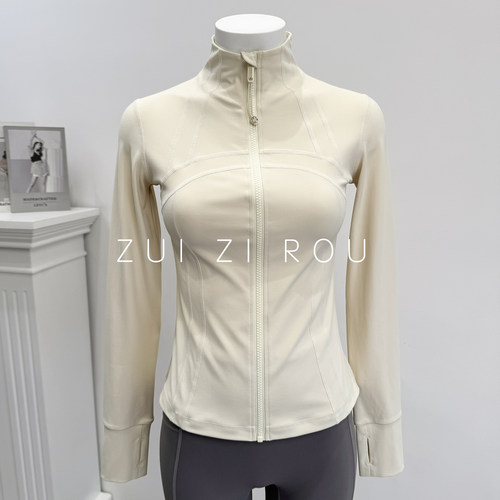 运动通勤风立领拉链瑜伽外套女春秋季长袖跑步爬山骑行健身服上衣