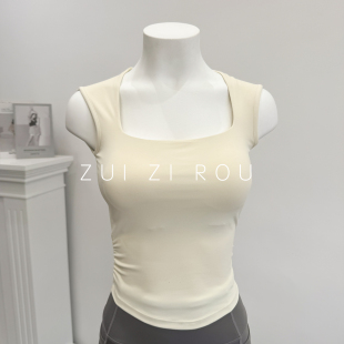 2026新款 运动背心女带胸垫方领速干防震跑步健身内衣瑜伽训练上衣