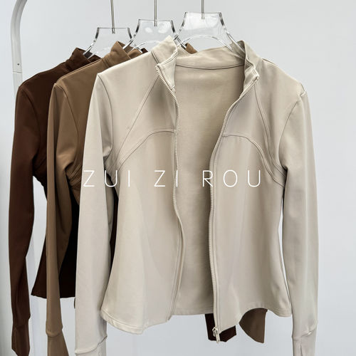 运动外套女立领防风薄绒户外跑步骑行健身上衣2026新款长袖瑜伽服