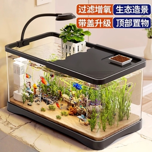 日本进口MUJIE鱼缸小型客厅过滤制氧一体机造景生态桌面养鱼缸