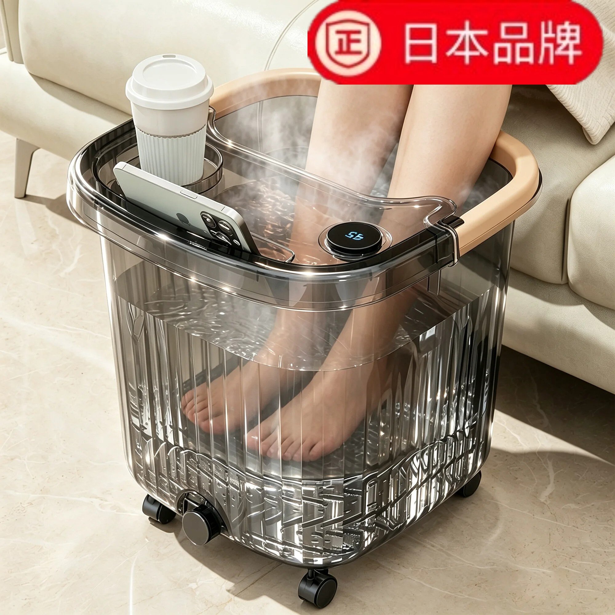 日本进口泡脚桶家用养生洗脚盆泡脚盆加厚加高深桶宿舍塑料足浴桶