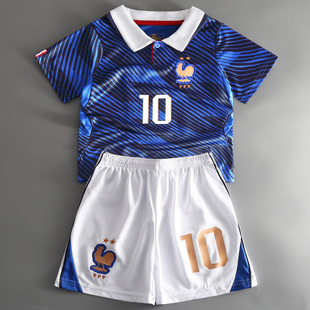 2026世界杯国家队法国队姆巴佩球衣儿童足球服速干运动训练服定制