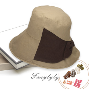 范妮新款遮阳防晒度假大渔夫帽韩版百搭防晒太阳帽防加厚纯色包邮