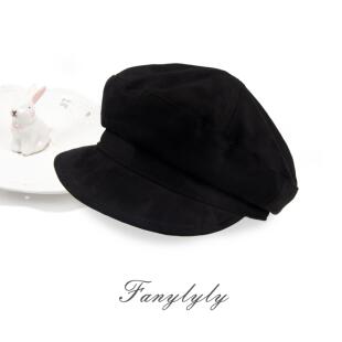 百搭仿麂皮绒显瘦软帽遮云朵八角帽子女网红小众直播款休闲南瓜帽