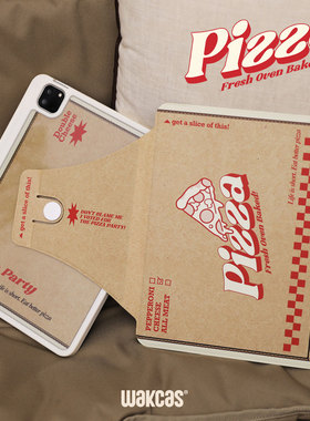 披萨盒苹果ipadpro平板保护壳2024笔槽旋转支架air45个性mini平板ipad保护壳趣味磨砂新款小众设计ipadair