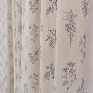 法式 灰色系薰衣草印花布料窗帘半遮光透光不透人卧室遮光布可定制