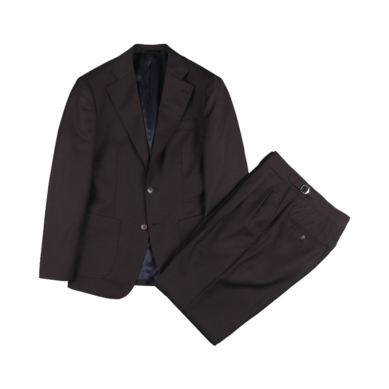 ISIRHONOURNEAPOLITAN COFFEE WORSTED WOOL FOUR SEASONS BUSINESS SUIT BRITISH VINTAGE SUIT MEN
