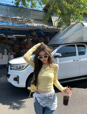 MIDO家 韩国东大门2026春季新款设计感修身挂脖假两件百搭长袖T恤