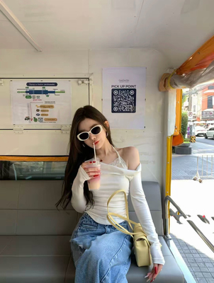 MIDO家 2026春韩版时尚百搭设计感显瘦蕾丝吊带拼接假两件长袖T恤