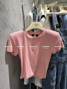 MIDO家 2026新款韩版气质显瘦百搭宽松圆领短袖T恤女修身短款上衣