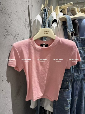 MIDO家 2026新款韩版气质显瘦百搭宽松圆领短袖T恤女修身短款上衣