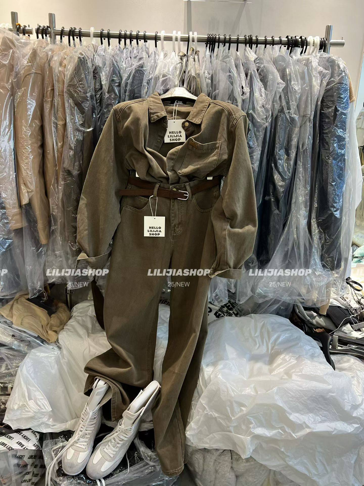 MIDO家 套装女2025秋季韩版时尚百搭宽松贴标牛仔外套长裤两件套,女装/女士精品,时尚套装,淘宝优惠券,粉丝福利购,淘宝优惠卷