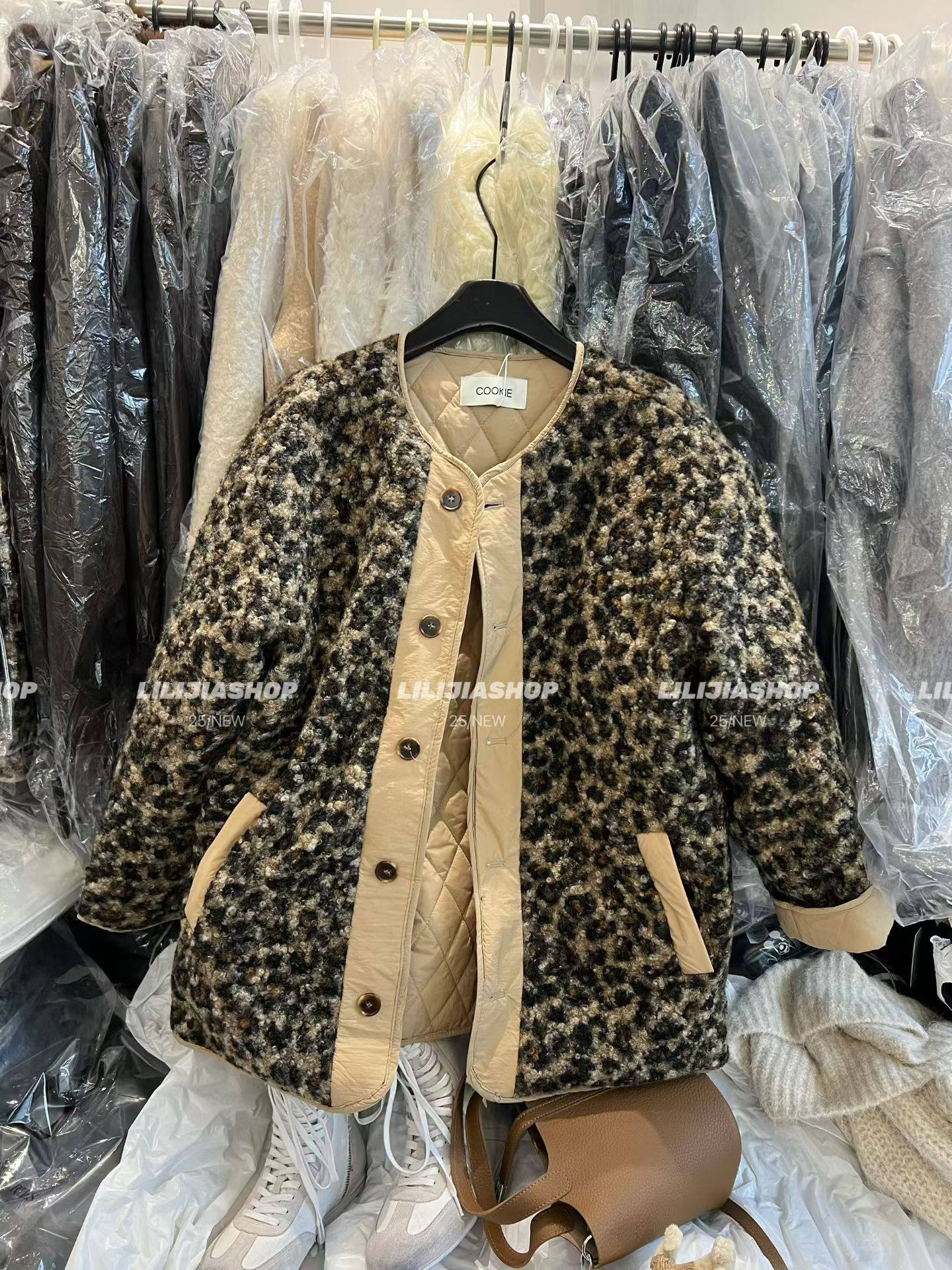 MIDO家 2025秋冬新款韩版时尚百搭宽松百搭拼色圆领豹纹棉服外套,女装/女士精品,棉衣/棉服,淘宝优惠券,粉丝福利购,淘宝优惠卷