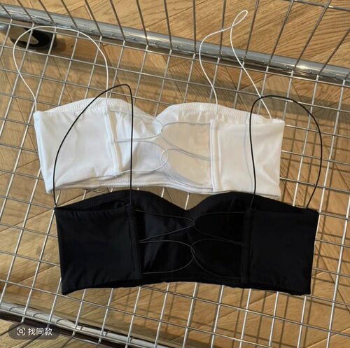 MIDO家 性感美背少女内衣防走光舒适薄款防滑抹胸交叉露背文胸罩