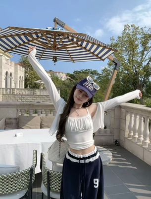 MIDO家 韩国东大门2026春季新款女装时髦褶皱吊带开衫两件套上衣