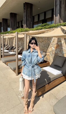 MIDO家 2026新款韩版时尚百搭显瘦翻领牛仔夹克外套女休闲上衣