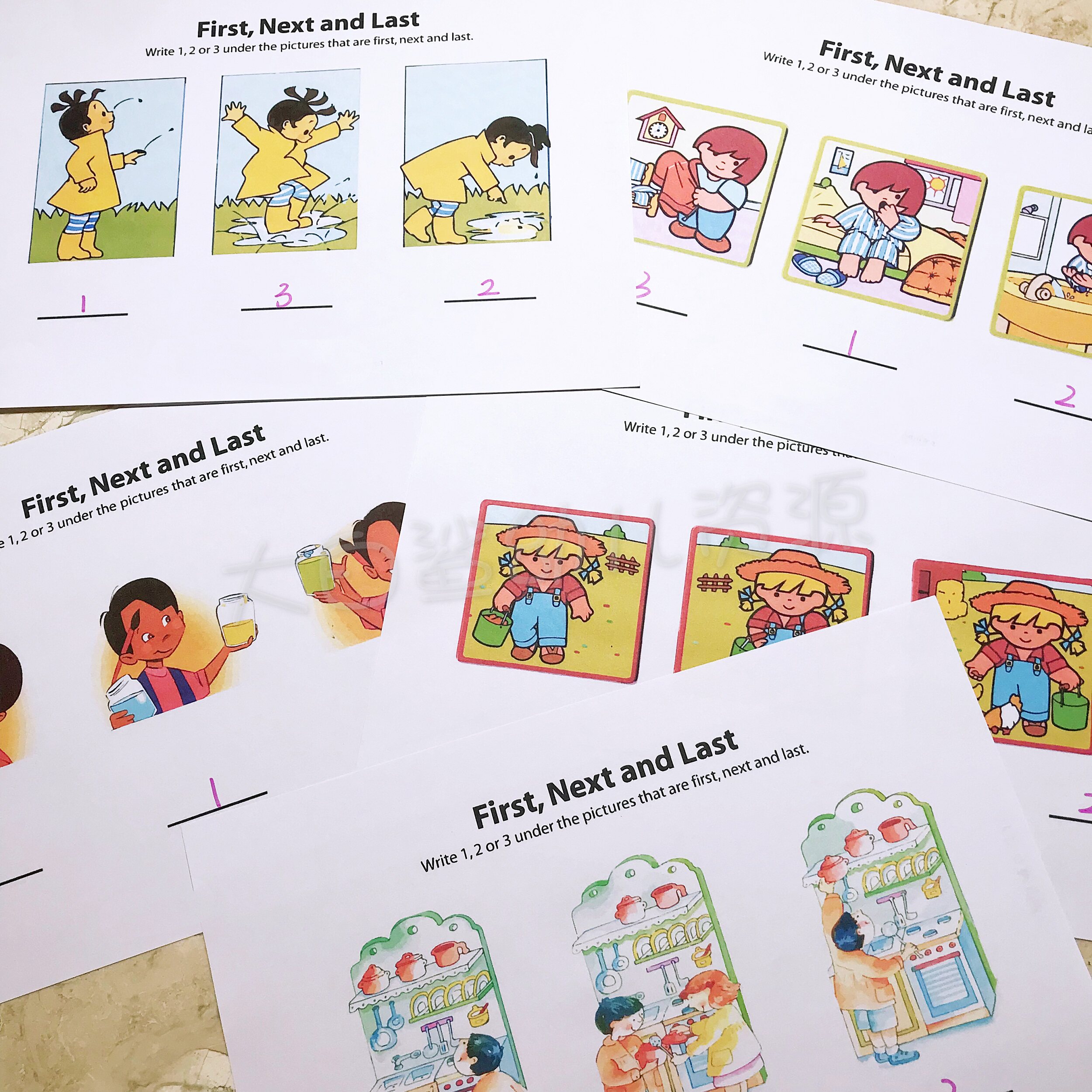 2-6岁幼儿童益智早教练习故事顺序图片排序看图说话逻辑思维训练