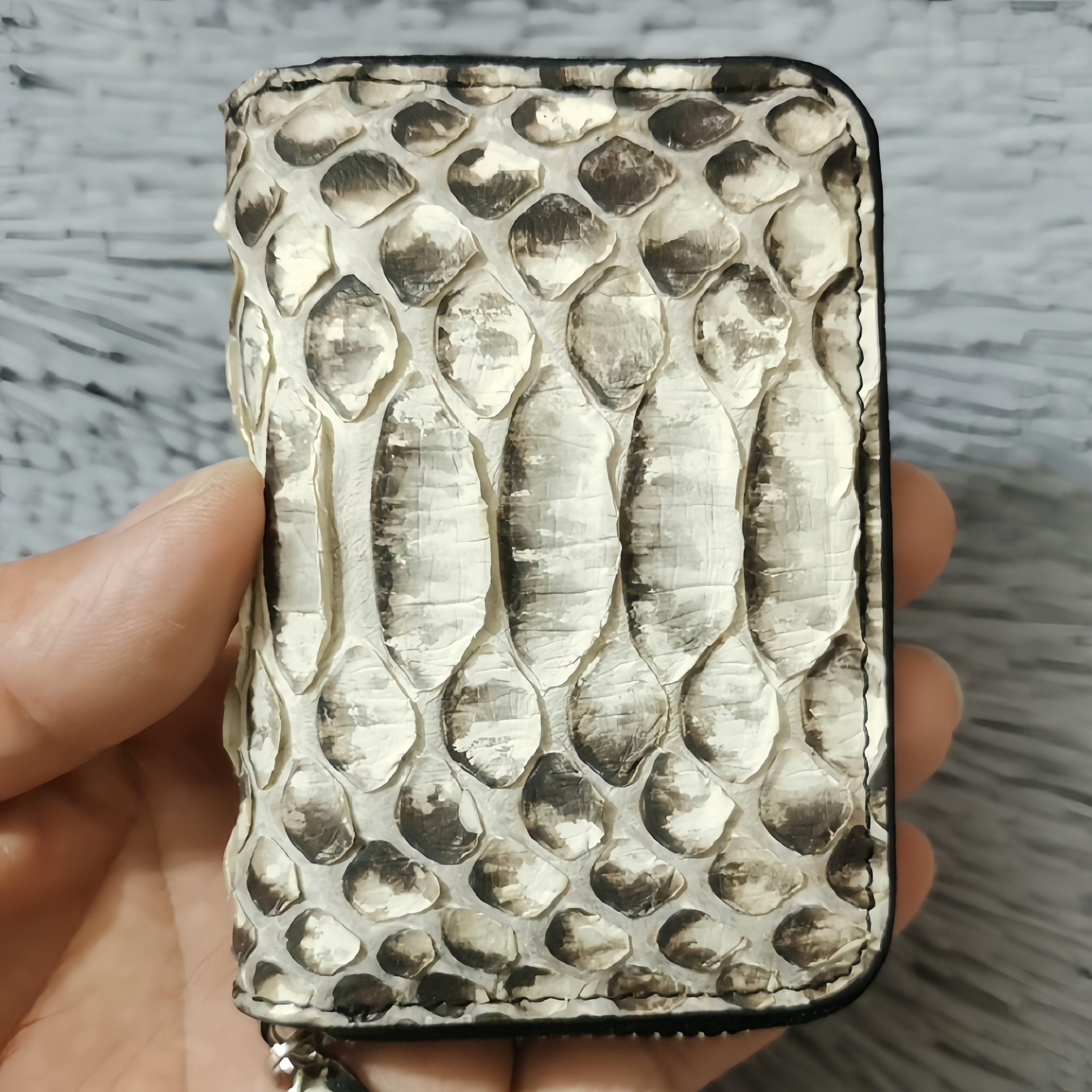 thumbnail for Imported python skin small card bag 2025 new multi-card card card storage bag small multi-functional card case