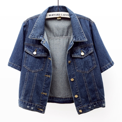 百搭短袖牛仔短款外套