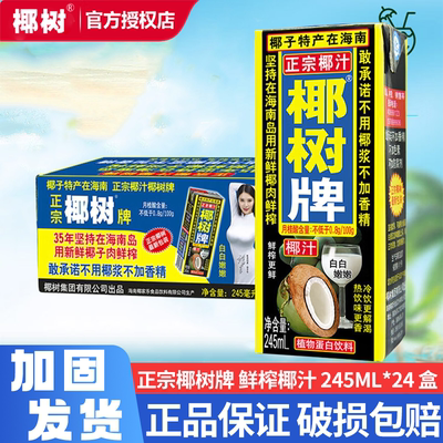 椰树牌椰汁 245ml*24盒 蛋白质饮料 海南椰子汁早餐椰奶 年货聚餐