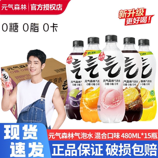 气森林冰柠可乐白桃0糖0脂0卡气泡水饮料480ml整箱 元 肖战同款
