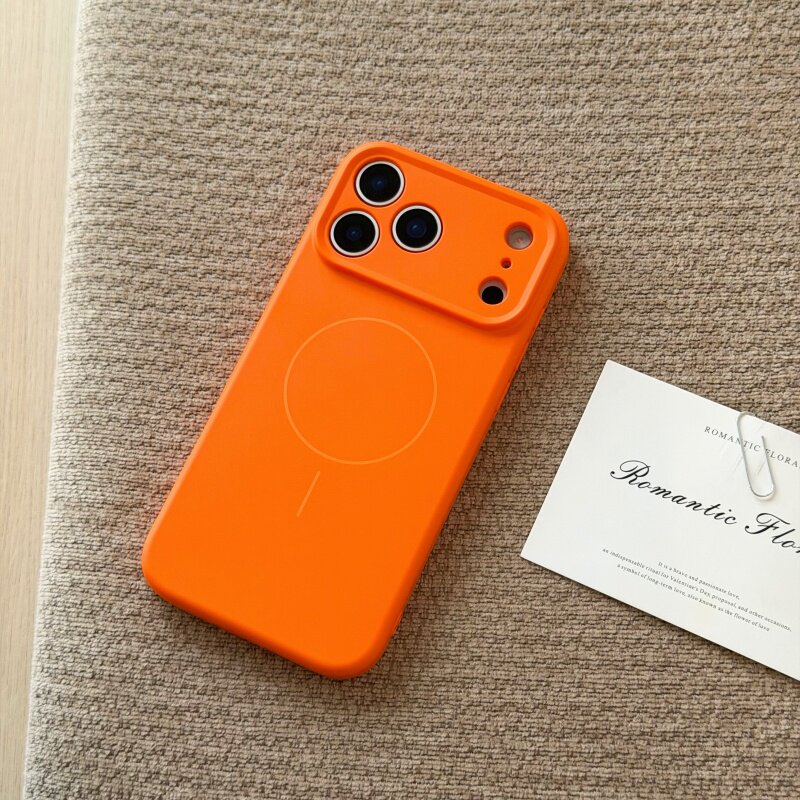 简约纯色液态硅胶磁吸适用苹果17promax手机壳iphone17air新款16pro女款plus高级小众防摔全包摄像头15PM软壳