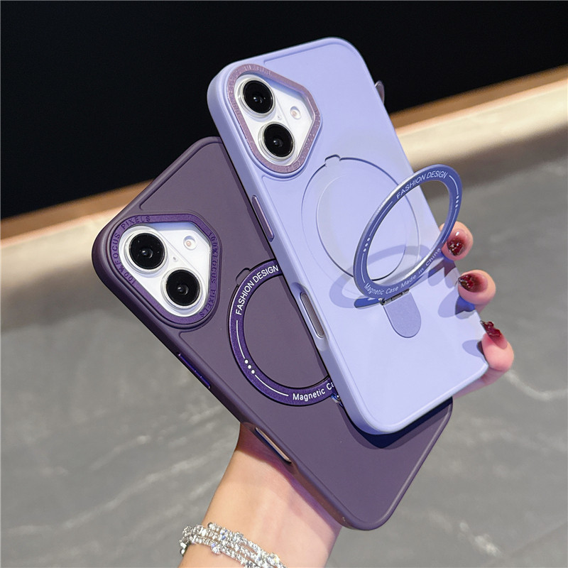 Magsafe磁吸支架适用苹果16Promax手机壳iPhone14Pro新款15Plus金属镜框高级感13磨砂透明12防摔11保护套全包