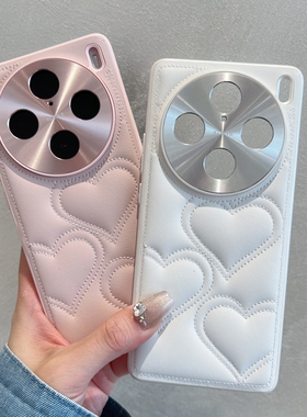 适用vivox200promini新款手机壳小香风爱心皮质X200S金属镜头全包保护高级感VIVOX100ultra奢华女款全包防摔