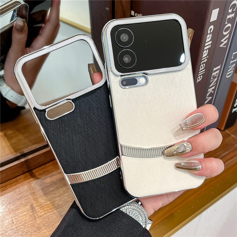 适用小米17ProMax手机壳简约金丝银锦高端素皮硬壳小米17Pro全包大孔防摔电镀硬壳小米17PM商务超薄款保护壳