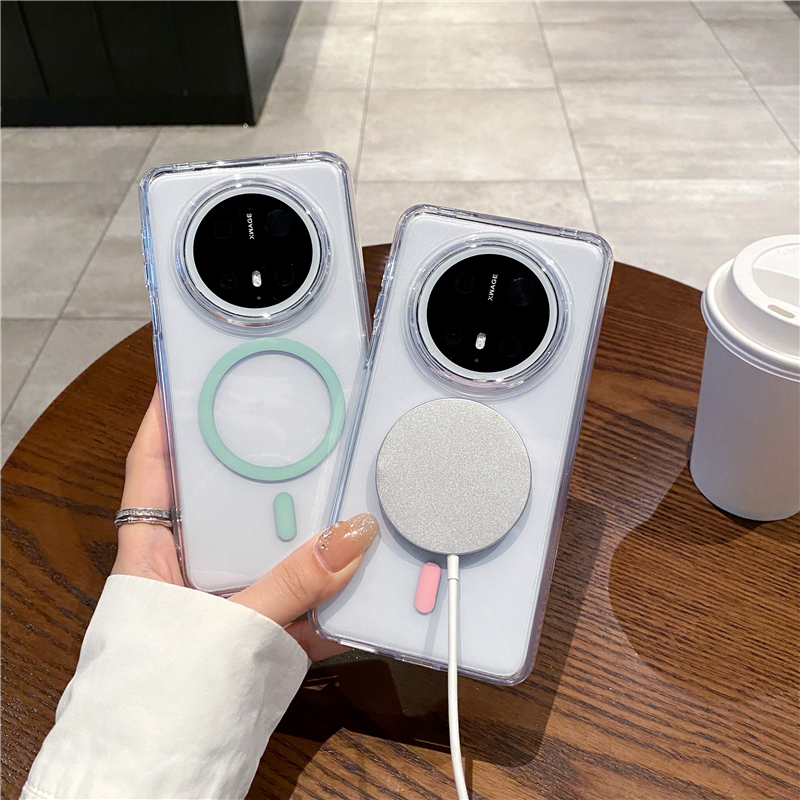 适用华为mate70pro+新款手机壳高级感奢华透明磁吸mate60系列气囊加厚保护pro+网红超火情侣女款全包防摔软壳