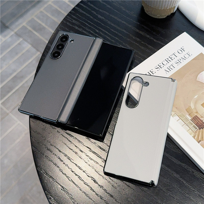 适用于三星z fold5手机壳超薄Galaxy zfold6新款磁吸折叠屏w24商务全包防摔保护套fold5电镀男女款素皮F9460