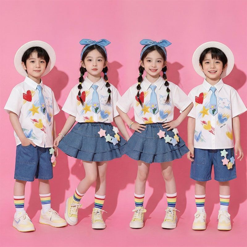 六一儿童啦啦操演出服小学生运动会合唱班服幼儿男女童舞蹈表演服