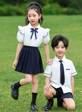 儿童演出服小学生啦啦队幼儿园英伦毕业照朗诵合唱舞蹈表演服套装