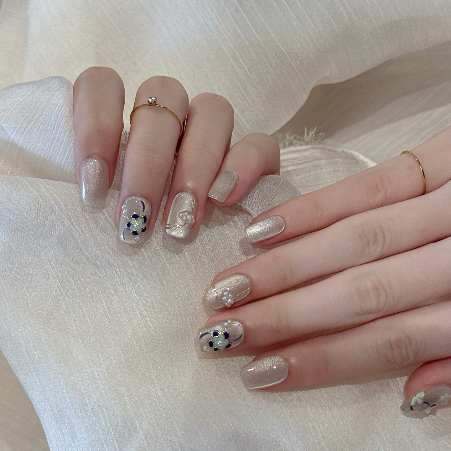 AuraNail纯手工穿戴甲国风猫眼