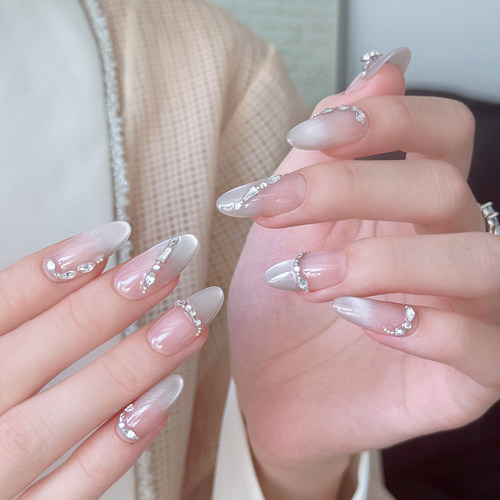 AuraNail手工穿戴甲法式裸色婚甲