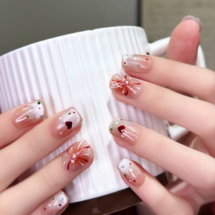 猫眼跨年心动烟花 纯手工穿戴甲2025高级法式 AuraNail 浪漫烟花