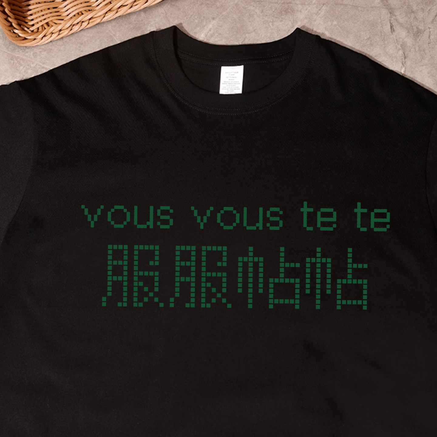 服服帖帖vous vous te te趣味谐音梗法语文字t恤短袖纯棉大码体恤,男装,T恤,淘宝优惠券,粉丝福利购,淘宝优惠卷
