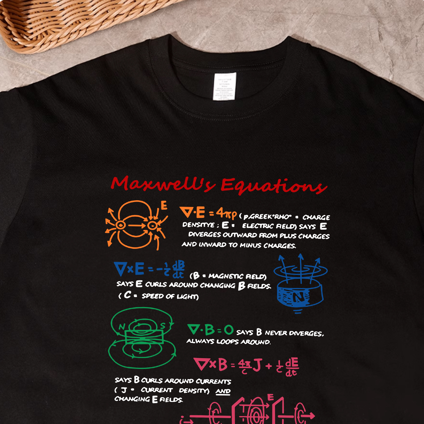 麦克斯韦方程组印花短袖T恤
