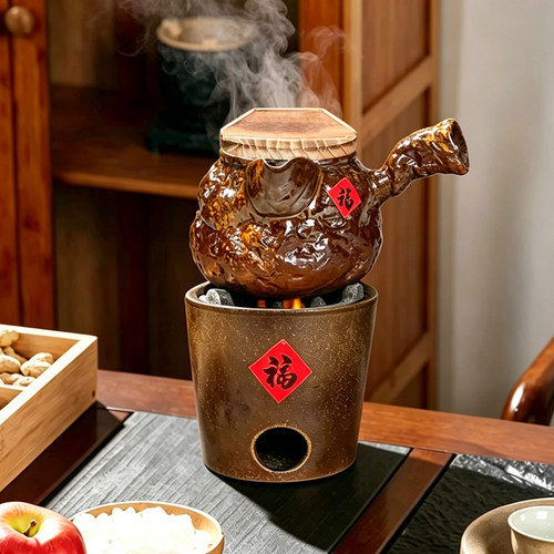 复古陶瓷围炉煮茶明火碳炉套装