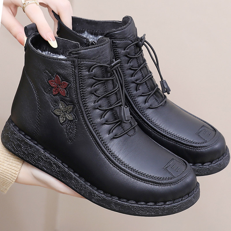 冬老北京布鞋防水女棉鞋加绒保暖中老年妈妈鞋软底防滑休闲女棉靴,女鞋,棉鞋,淘宝优惠券,粉丝福利购,淘宝优惠卷