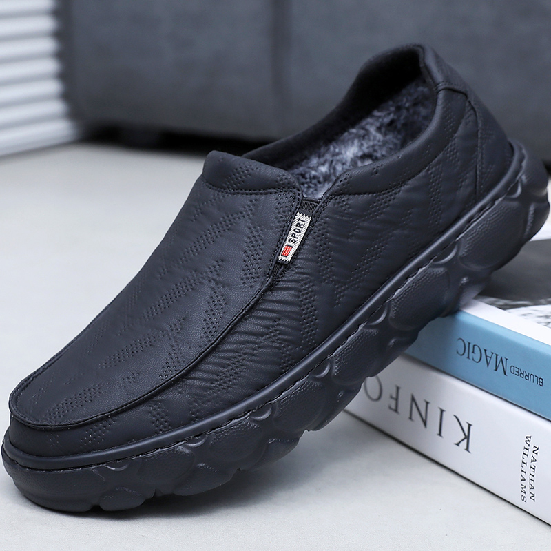 冬季老北京布鞋男棉鞋加绒保暖中老年爸爸鞋厚底防滑轻便休闲男鞋