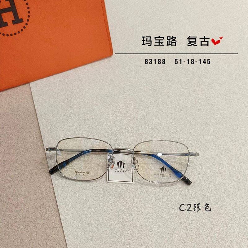 玛宝路中性复古方框纯钛超轻眼镜