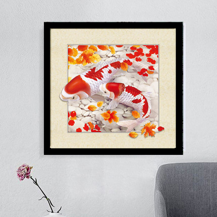 美尚 5d 立体画 现货 高清 pet 光栅画 塑料画 装饰画 客厅 鱼