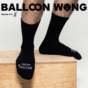 王气球原创设计 长筒袜 男运动健身包裹感吸汗毛巾底耐磨四季 黑袜